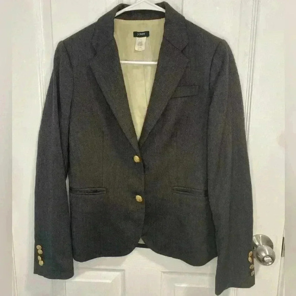 J. Crew Jackets & Blazers - J. Crew Gray Wool-Blend Blazer with Notched Lapels